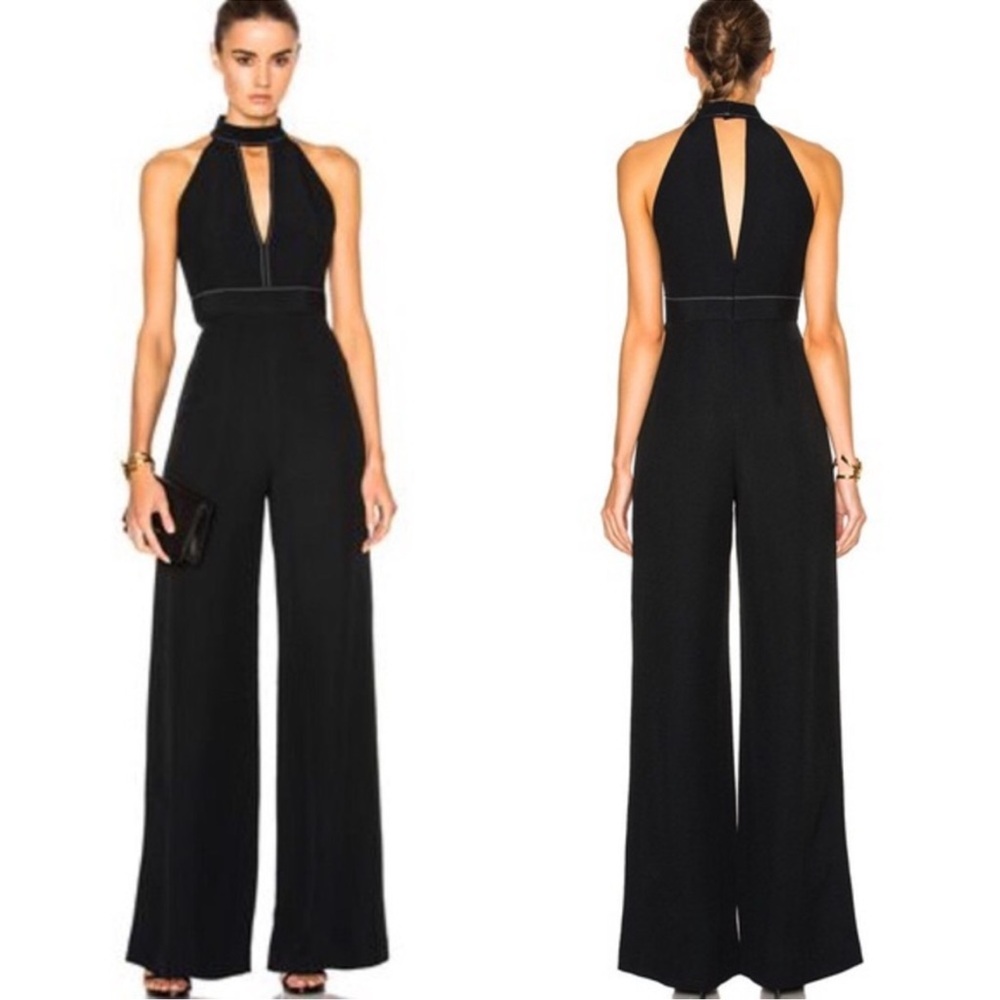 Alexis Black Halter Wide-Leg Jumpsuit with Keyhole M